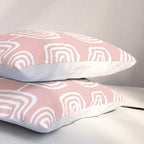 Mid Century Modern Atomic Rings Pattern Dusty Rose Pillow Sham Gallery Image 3