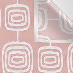Mid Century Modern Atomic Rings Pattern Dusty Rose Wall Tapestry Gallery Image 3