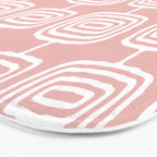 Mid Century Modern Atomic Rings Pattern Dusty Rose Bath Mat Gallery Image 3