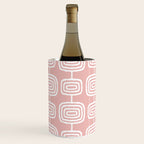 Mid Century Modern Atomic Rings Pattern Dusty Rose Wine Chiller Gallery Image 1
