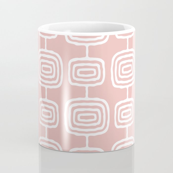 Mid Century Modern Atomic Rings Pattern Dusty Rose Coffee Mug Gallery Image 4