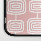 Mid Century Modern Atomic Rings Pattern Dusty Rose Laptop Sleeve Gallery Image 3