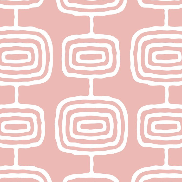 Mid Century Modern Atomic Rings Pattern Dusty Rose Coffee Mug Gallery Image 2