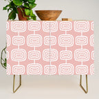 Mid Century Modern Atomic Rings Pattern Dusty Rose Credenza Gallery Image 1