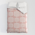Mid Century Modern Atomic Rings Pattern Dusty Rose Comforter Gallery Image 6