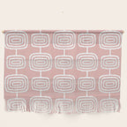Mid Century Modern Atomic Rings Pattern Dusty Rose Wall Hanging Gallery Image 1