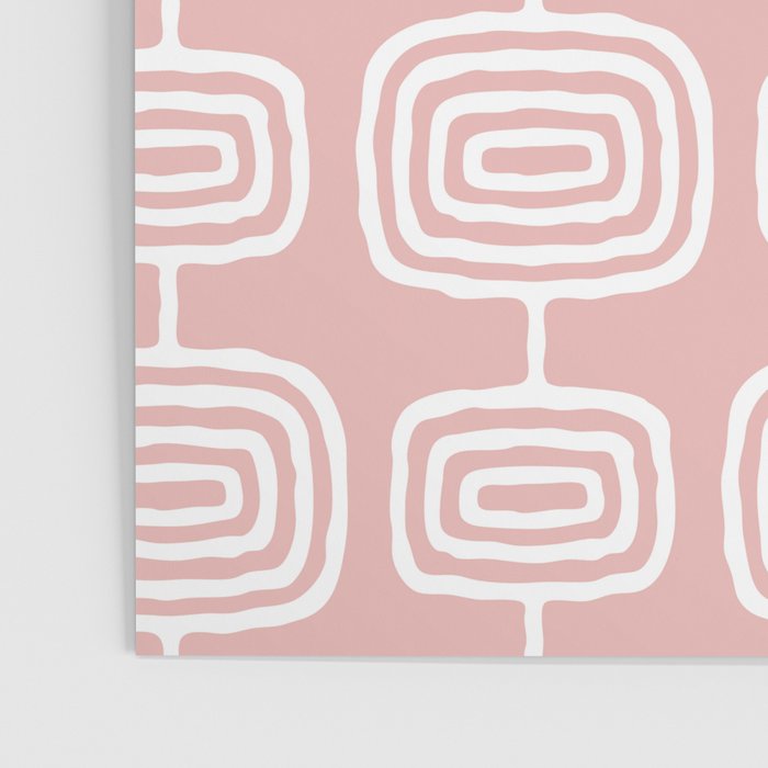 Mid Century Modern Atomic Rings Pattern Dusty Rose Poster Gallery Image 3