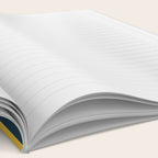 Geometric Striped Geo Chain Vertical Pattern in Navy Blue and Light Mustard Notebook Gallery Image 2