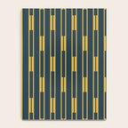 Geometric Striped Geo Chain Vertical Pattern in Navy Blue and Light Mustard Notebook Gallery Image 4