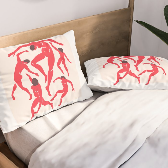 The Dance 3 | Henri Matisse - La Danse | Scarlet Red Edition Pillow Sham Gallery Image 2