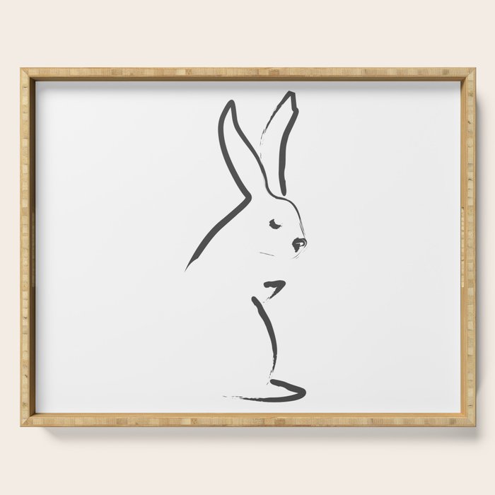 Zen Snow Bunny Serving Tray Gallery Image 1