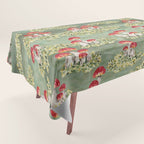 Watercolor moss and mushroom mosaic pattern Tablecloth Gallery Image 1
