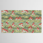 Watercolor moss and mushroom mosaic pattern Tablecloth Gallery Image 2