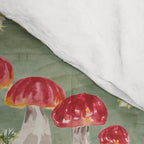 Watercolor moss and mushroom mosaic pattern Comforter Gallery Image 4