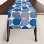 Blue and Gray Geometric Raindrop Pattern Table Runner Gallery Image 1