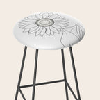 Minimalistic Line Art of Woman with Sunflower Stool Gallery Image 2