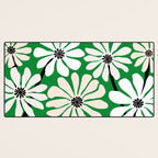 Mod Flower Garden - Black and White on Green Desk Mat Gallery Image 3