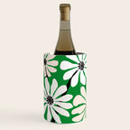 Mod Flower Garden - Black and White on Green Wine Chiller Gallery Image 2