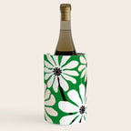 Mod Flower Garden - Black and White on Green Wine Chiller Gallery Image 3