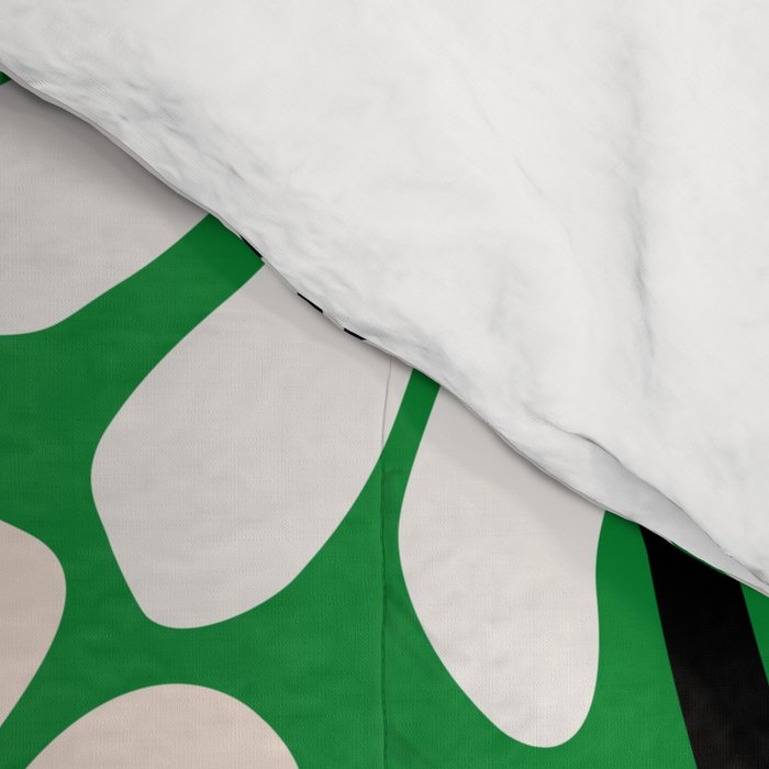 Mod Flower Garden - Black and White on Green Comforter Gallery Image 4