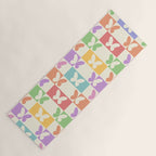 Retro Colorful Butterfly Checkered Pattern Yoga Mat Gallery Image 1