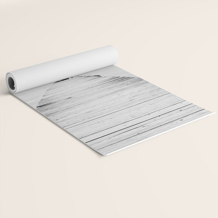 Steady As She Goes 6; aircraft coming in for an island landing female in bikini black and white photography - photographs - photograph Yoga Mat Gallery Image 2