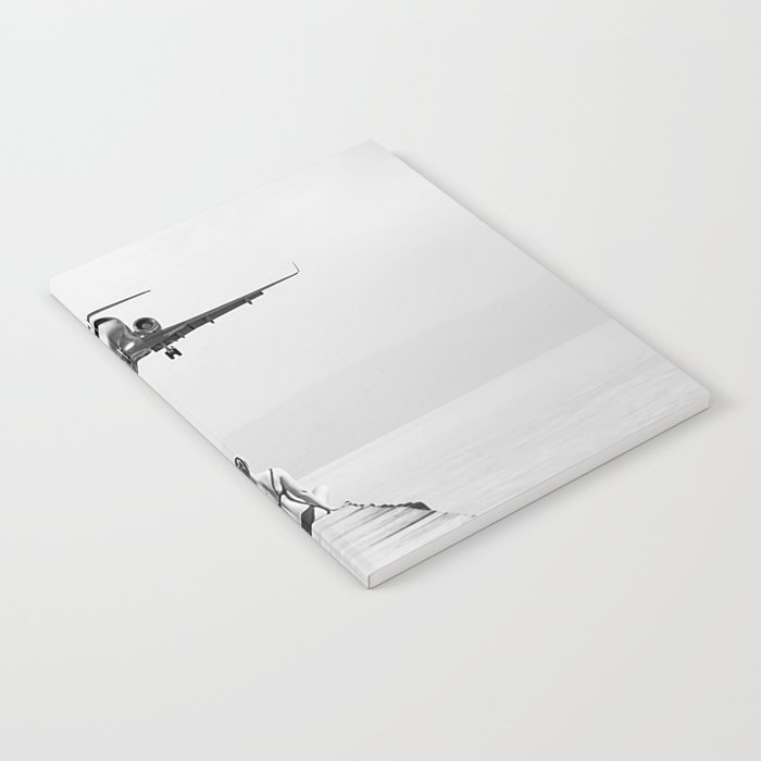 Steady As She Goes 6; aircraft coming in for an island landing female in bikini black and white photography - photographs - photograph Notebook Gallery Image 2