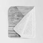 Steady As She Goes 6; aircraft coming in for an island landing female in bikini black and white photography - photographs - photograph Throw Blanket Gallery Image 3