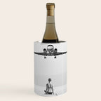 Steady As She Goes 6; aircraft coming in for an island landing female in bikini black and white photography - photographs - photograph Wine Chiller Gallery Image 1