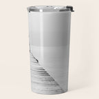 Steady As She Goes 6; aircraft coming in for an island landing female in bikini black and white photography - photographs - photograph Travel Mug Gallery Image 2