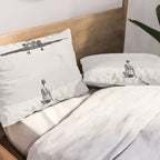 Steady As She Goes 6; aircraft coming in for an island landing female in bikini black and white photography - photographs - photograph Pillow Sham Gallery Image 2