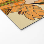 70s, Orange California poppies, mid century, 70s retro, flowers Welcome Mat Gallery Image 2