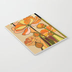 70s, Orange California poppies, mid century, 70s retro, flowers Notebook Gallery Image 3