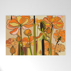 70s, Orange California poppies, mid century, 70s retro, flowers Welcome Mat Gallery Image 1