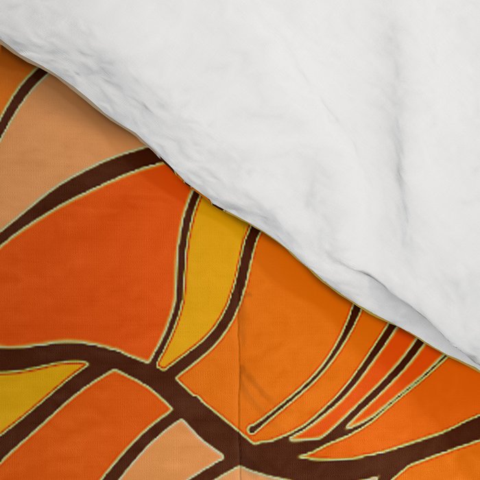 70s, Orange California poppies, mid century, 70s retro, flowers Comforter Gallery Image 4