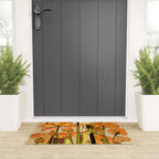 70s, Orange California poppies, mid century, 70s retro, flowers Welcome Mat Gallery Image 3