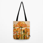 70s, Orange California poppies, mid century, 70s retro, flowers Tote Bag Gallery Image 2
