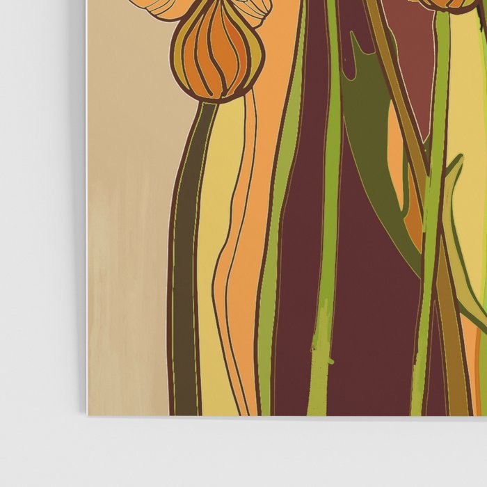 70s, Orange California poppies, mid century, 70s retro, flowers Poster Gallery Image 3