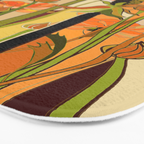 70s, Orange California poppies, mid century, 70s retro, flowers Bath Mat Gallery Image 3