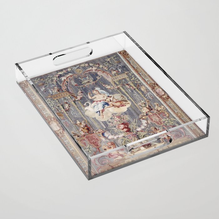 Antique 18th Century 'Venus' French Gobelins Tapestry Acrylic Tray Gallery Image 1