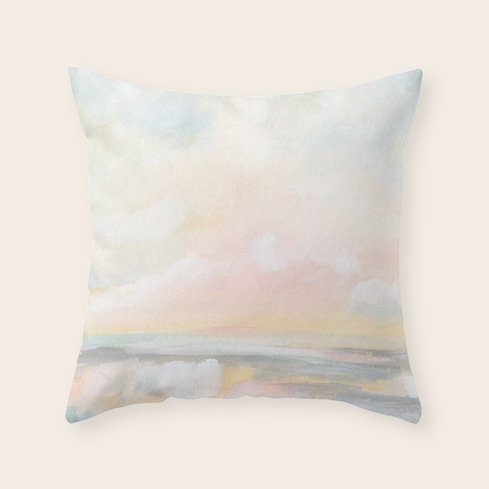 Rebirth - Pastel Ocean Seascape Throw Pillow Gallery Image 1