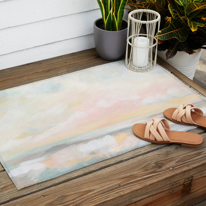 Rebirth - Pastel Ocean Seascape Outdoor Rug Gallery Image 2