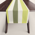 Textured Striped Pattern in Olive and Yellow Table Runner Gallery Image 1