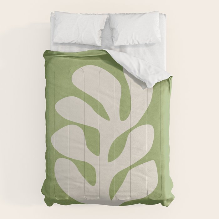 Forest Green Leaf: Matisse Paper Cutouts V Comforter Gallery Image 1