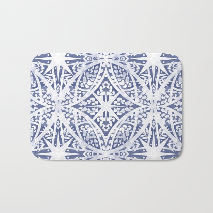 Leaves indigo fantasy tiled 4 Bath Mat Gallery Image 1