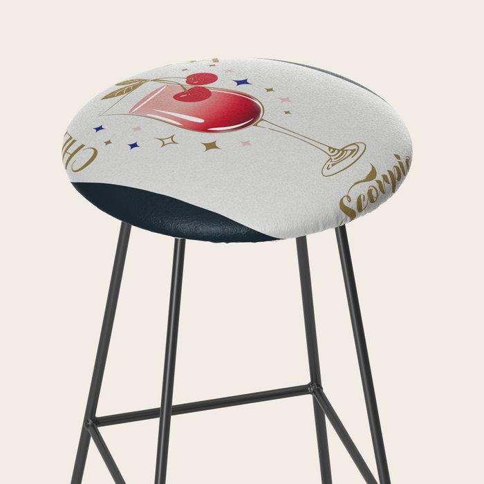 Cherry Mimosa Cocktail Zodiac Sign Stool Gallery Image 2
