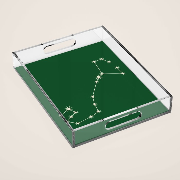 Scorpio Zodiac Star Constellation Line Art Green Acrylic Tray Gallery Image 1