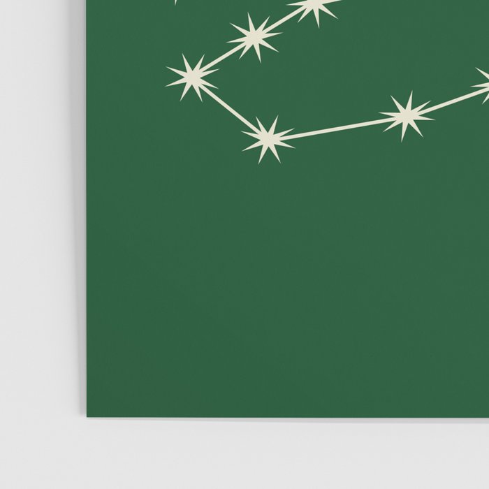 Scorpio Zodiac Star Constellation Line Art Green Poster Gallery Image 3