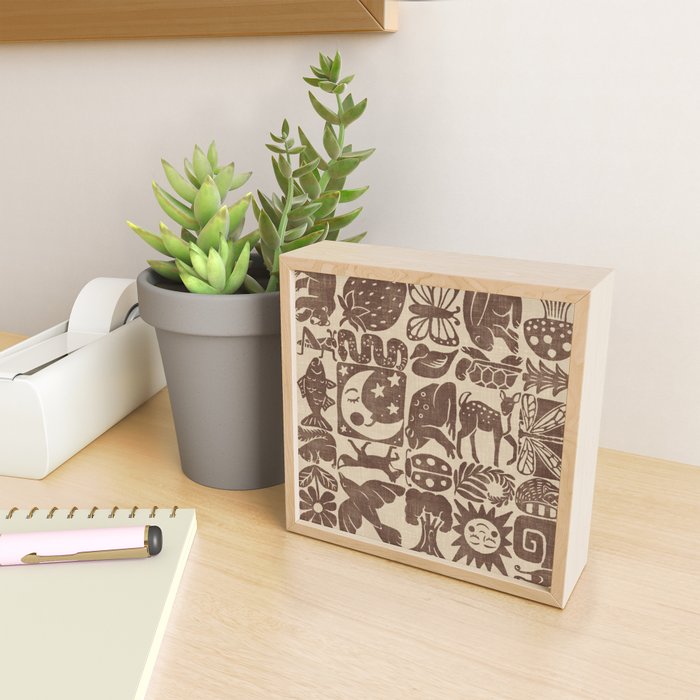 Nature Blocks - walnut brown Mini Art Print Gallery Image 2