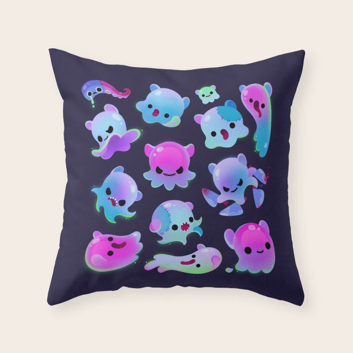 Ghost octopus Throw Pillow Gallery Image 1